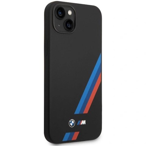 Etui BMW Silicone Slanted Sttripes na iPhone 14 Plus / 15 Plus - czarne
