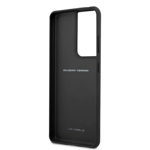 Etui Ferrari Off Track Leather Nylon Stripe na Samsung Galaxy S21 Ultra - czarne