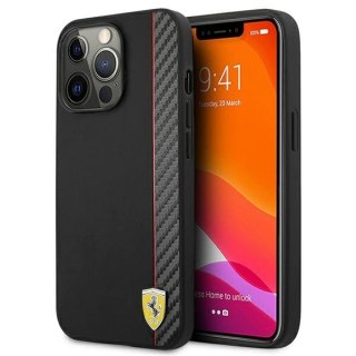 Etui Ferrari On Track Carbon Stripe na iPhone 13 Pro Max - czarne