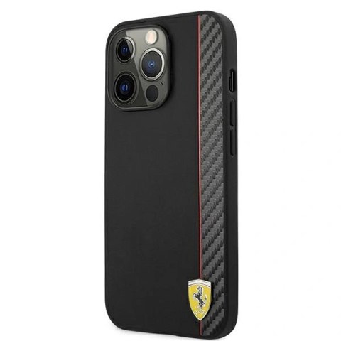 Etui Ferrari On Track Carbon Stripe na iPhone 13 Pro Max - czarne