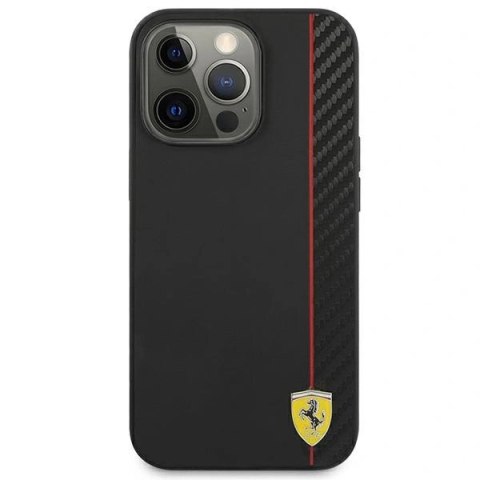 Etui Ferrari On Track Carbon Stripe na iPhone 13 Pro Max - czarne