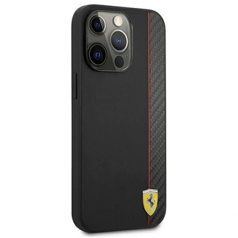 Etui Ferrari On Track Carbon Stripe na iPhone 13 Pro Max - czarne