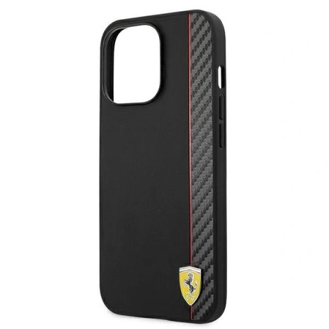 Etui Ferrari On Track Carbon Stripe na iPhone 13 Pro Max - czarne