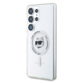 Etui Karl Lagerfeld Button Choupette Head Printed Logo MagSafe na Samsung Galaxy S25 Ultra - białe
