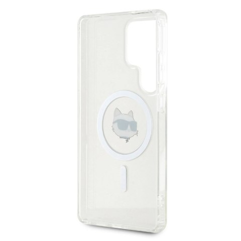 Etui Karl Lagerfeld Button Choupette Head Printed Logo MagSafe na Samsung Galaxy S25 Ultra - białe