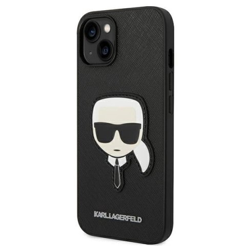 Etui Karl Lagerfeld Saffiano Karl`s Head Patch na iPhone 13 / 14 / 15 - czarne