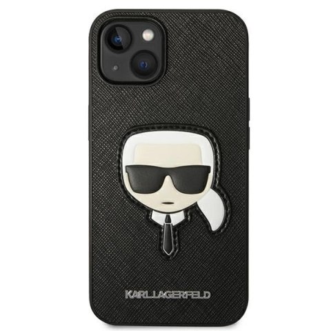 Etui Karl Lagerfeld Saffiano Karl`s Head Patch na iPhone 13 / 14 / 15 - czarne