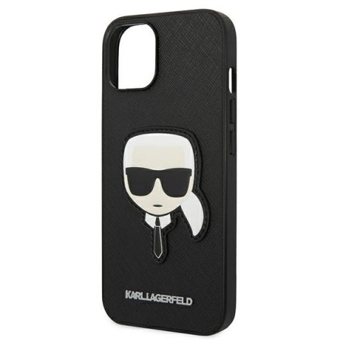 Etui Karl Lagerfeld Saffiano Karl`s Head Patch na iPhone 13 / 14 / 15 - czarne