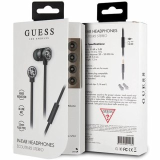 Słuchawki przewodowe Guess GUEPWIBK 3,5mm - czarno-srebrny