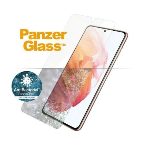 Szkło PanzerGlass E2E Microfracture antybakteryjne na Samsung Galaxy S21 - z czarną ramką