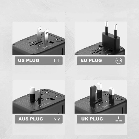 Adapter Tech-Protect TA200 EU / UK / US / AU - czarny