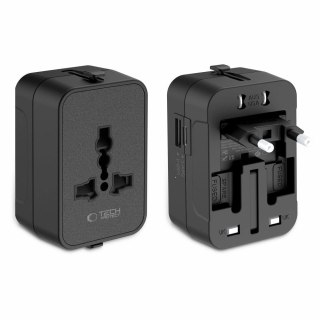 Adapter podróżny Tech-Protect TA300 Travel Adapter EU / UK / AU - czarna