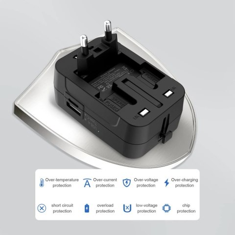 Adapter podróżny Tech-Protect TA300 Travel Adapter EU / UK / AU - czarna