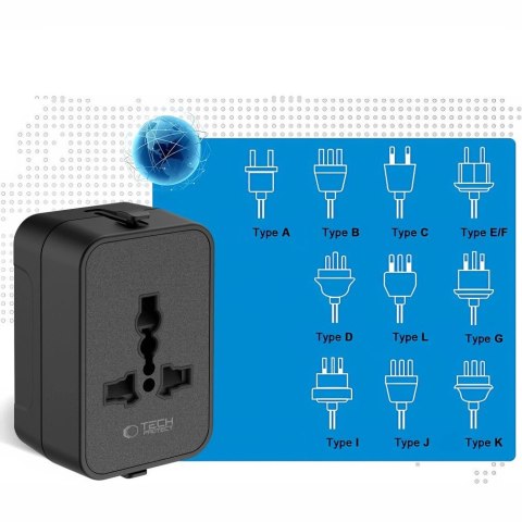 Adapter podróżny Tech-Protect TA300 Travel Adapter EU / UK / AU - czarna