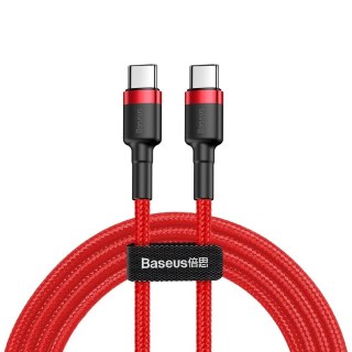 Baseus Cafule Cable wytrzymały nylonowy kabel przewód USB-C PD / USB-C PD PD2.0 60W 20V 3A QC3.0 2M czerwony (CATKLF-H09)
