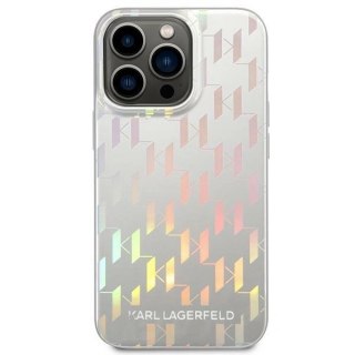 Etui Karl Lagerfeld Karl Lagerfeld Monogram Iridescent na iPhone 14 Pro - srebrne