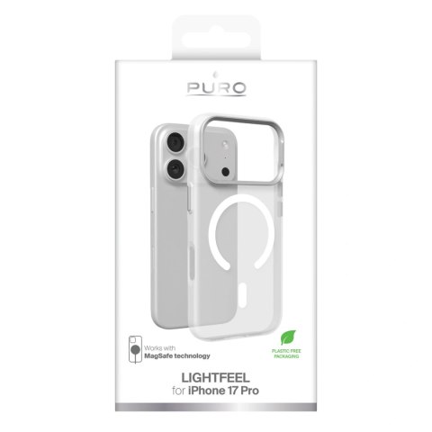 Etui Puro Lightfeel na iPhone 17 Pro kompatybilne z MagSafe - przezroczysto-białe
