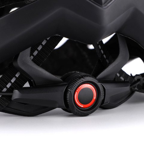 Kask rowerowy MTB Wozinsky z odpinanym daszkiem i tylną lampką USB 54-57 cm - czarno-biały