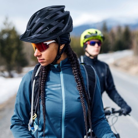 Kask rowerowy MTB Wozinsky z odpinanym daszkiem i tylną lampką USB 54-57 cm - czarny