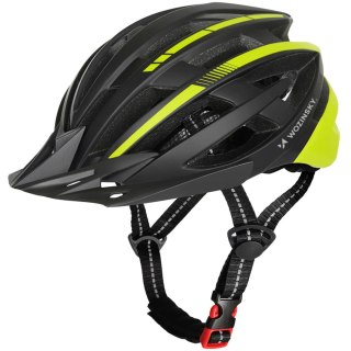 Kask rowerowy MTB Wozinsky z odpinanym daszkiem i tylną lampką USB 57-62 cm - czarno-żółty
