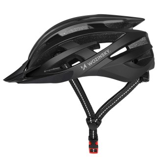 Kask rowerowy MTB Wozinsky z odpinanym daszkiem i tylną lampką USB 57-62 cm - czarny