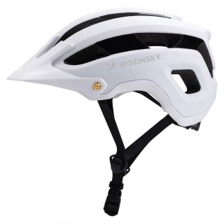 Kask rowerowy MTB Wozinsky z odpinanym daszkiem lekki L - czarno-biały