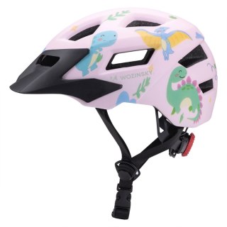 Kask rowerowy dziecięcy MTB Wozinsky z odpinanym daszkiem 52-56 cm - różowy