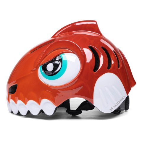 Kask rowerowy dziecięcy Wozinsky motyw dinozaur 52-56 cm - czerwony