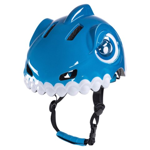 Kask rowerowy dziecięcy Wozinsky motyw dinozaur 52-56 cm - niebieski
