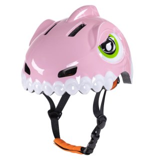 Kask rowerowy dziecięcy Wozinsky motyw dinozaur 52-56 cm - różowy