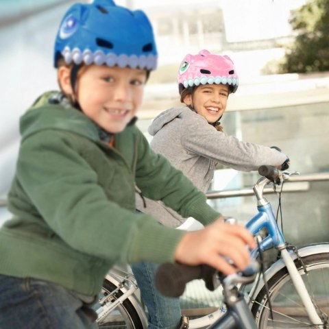 Kask rowerowy dziecięcy Wozinsky motyw dinozaur 52-56 cm - różowy