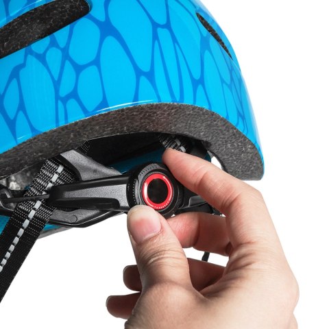Kask rowerowy dziecięcy Wozinsky motyw smok lekki 50-54 cm - niebieski
