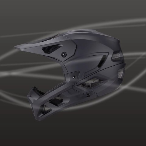 Kask rowerowy fullface Wozinsky z odpinanym daszkiem 57-59 cm - czarny