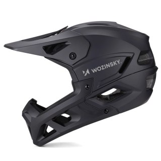 Kask rowerowy fullface Wozinsky z odpinanym daszkiem 60-62 cm - czarny