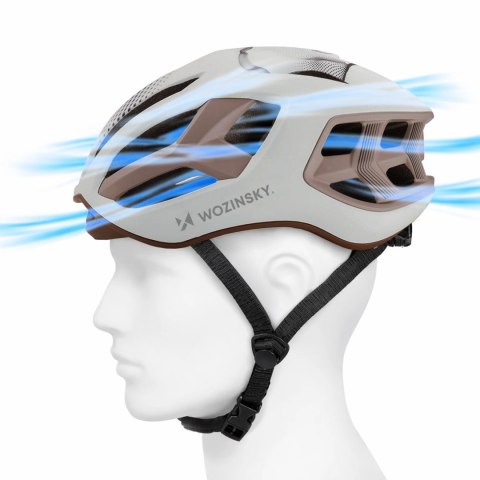 Kask rowerowy szosowy Wozinsky ultracienki 57-62 cm - taupe