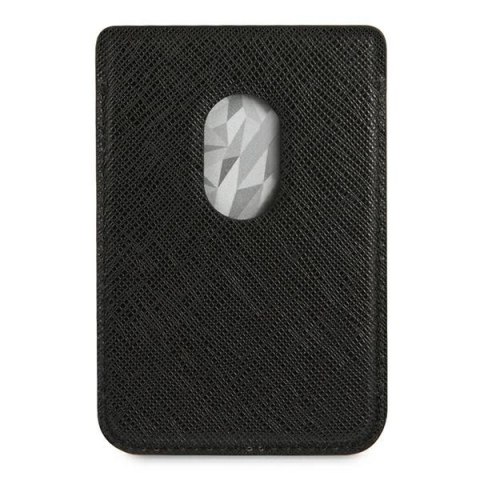 Portfel magnetyczny Karl Lagerfeld Wallet CardSlot Saffiano Karl`s Head MagSafe na telefon - czarny