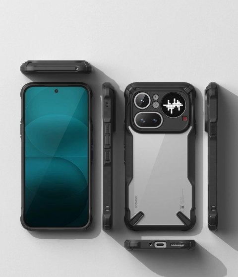 Etui Ringke Fusion X na Nothing Phone 4A Pro - przezroczysto-czarne