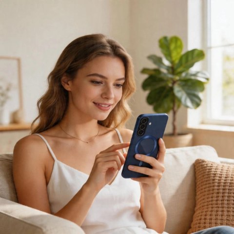 Etui Tech-Protect MagFlex MagSafe na Samsung Galaxy A57 5G - przezroczysto-niebieskie