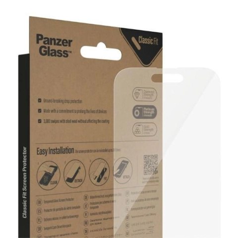 Szkło PanzerGlass Classic Fit antybakteryjne na iPhone 14 Pro