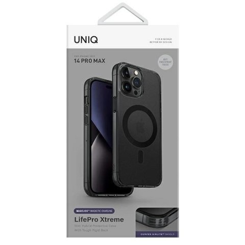 Etui Uniq LifePro Xtreme Magclick Charging na iPhone 14 Pro Max - szaro-czarne