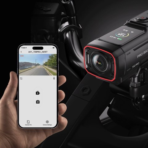 Kamera sportowa AKEEYO 730Pro wideorejestrator 4K na kierownicę rower motocykl - czarna