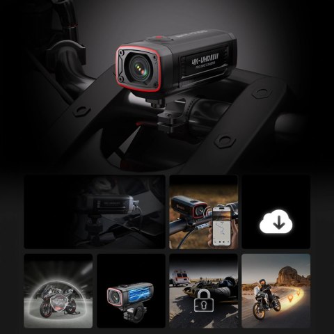 Kamera sportowa AKEEYO AKY-710S wideorejestrator 4K na kierownicę motocykl - czarna