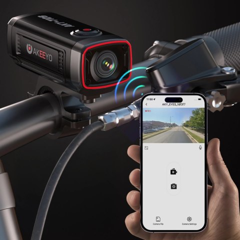 Kamera sportowa AKEEYO AKY-710S wideorejestrator 4K na kierownicę motocykl - czarna