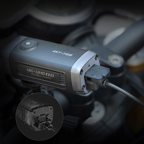 Kamera sportowa AKEEYO AKY-710S wideorejestrator 4K na kierownicę motocykl - czarna