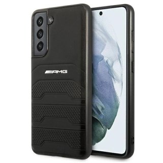 Etui AMG Leather Debossed Lines na Samsung Galaxy S21 FE - czarne