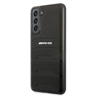Etui AMG Leather Debossed Lines na Samsung Galaxy S21 FE - czarne