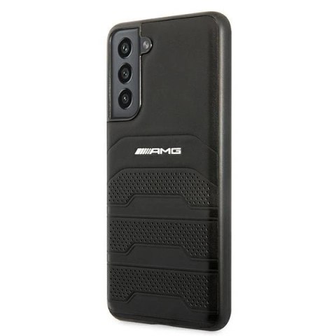 Etui AMG Leather Debossed Lines na Samsung Galaxy S21 FE - czarne
