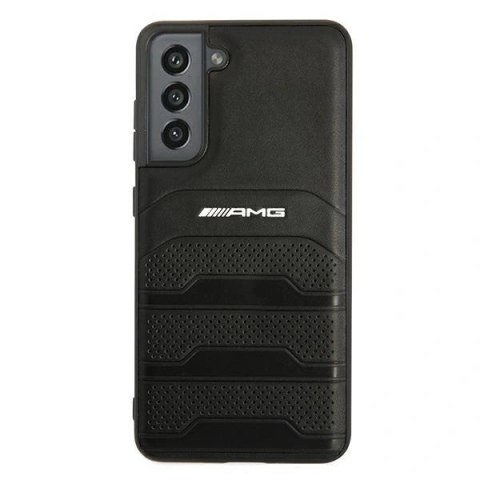 Etui AMG Leather Debossed Lines na Samsung Galaxy S21 FE - czarne