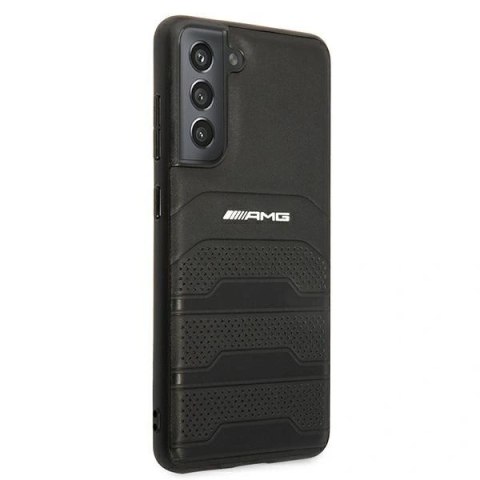 Etui AMG Leather Debossed Lines na Samsung Galaxy S21 FE - czarne
