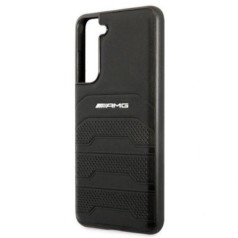 Etui AMG Leather Debossed Lines na Samsung Galaxy S21 FE - czarne